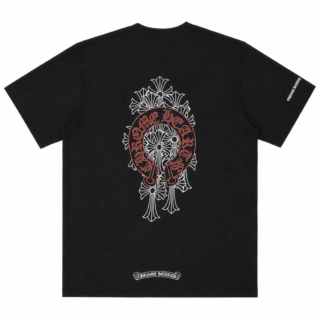 Chrome Hearts Floral Horseshoe Negra, vista trasera